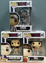 Funko Pop Stranger Things Eleven 421 and Will 426 and Lucas 425 Combo - £51.13 GBP