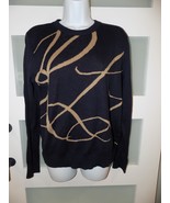 LAUREN Ralph Lauren Signature Script Crewneck Sweater in Navy Blue Size ... - $60.00