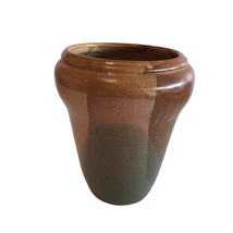 Vintage Studio Pottery Vase Pot Planter Dipped Layered Glaze Signed Deco... - £52.03 GBP
