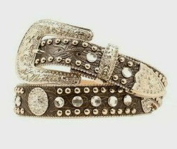 Blazin Roxx Floral Embossed Concho Studded Belt - N3515402-S - £27.87 GBP