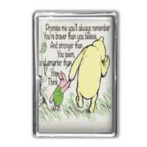 Winnie the Pooh Magnet Quote Promise Me pooh and piglet unique handmade ... - £3.75 GBP