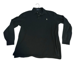 Polo Ralph Lauren Shirt Mens XL Black Long Sleeve Casual Preppy Knit Polo - $18.99