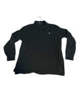 Polo Ralph Lauren Shirt Mens XL Black Long Sleeve Casual Preppy Knit Polo - $18.99