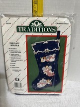Traditions Cross Stitch Christmas Stocking Kit Elegant Angels 1986 9x15” T8204 - $14.79