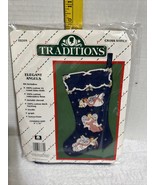 Traditions Cross Stitch Christmas Stocking Kit Elegant Angels 1986 9x15”... - £11.61 GBP