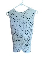Target A-New -Day womens White with Black Polka Dots Sleeveless Tee Top - £9.47 GBP