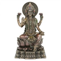 LAKSHMI STATUE 8&quot; Hindu Wealth Goddess High Quality Bronze Resin Laxmi NEW - $906.25 MXN