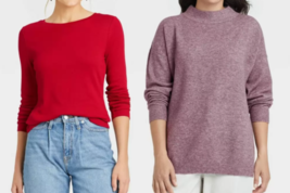 A New Day Women&#39;s Long Sleeve Shirt &amp; Turtleneck Sweater Large NWT 2 Pack - £24.08 GBP