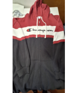 Champion Sweater Mens 6XL Full Zip Hoodie Fleece Black White Red Long Sl... - $24.70