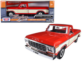 1979 Ford F-150 Pickup Truck Red and Cream 1/24 Diecast Model Car by Motormax - £33.55 GBP