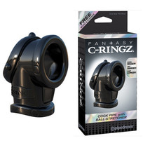 Pipedream Fantasy C-Ringz Cock Pipe With Ball Stretcher Sling Black - $30.95