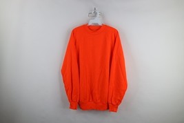 Vintage 80s 90s Streetwear Mens XL Distressed Blank Sweatshirt Blaze Orange - $55.44 CAD