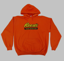 Reeses Peanut Butter Cups Hoodie Sz XL Orange Pullover Sweatshirt Hersheys Mens - £21.63 GBP