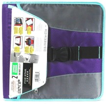 Mead Five Star 2&quot; Zipper Binder Gray Purple Teal 580 Sheet Capacity Buil... - £28.66 GBP