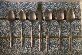 7 Pieces Barclay Geneve Bamboo Stainless 3 Tablespoons 3 Teaspoons 1 Kni... - $36.40