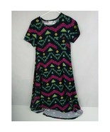 NWT LuLaRoe Carly Black With Pink &amp; Green Design XS - $15.83