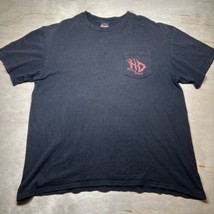 Harley Davidson Dallas Texas Vtg T shirt Men&#39;s XL Black Front Pocket - $24.26