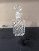 Swirl Cut Glass Perfume Bottle, Empty Bottle, Vintage Fragrance Bottle, Elegant  - £59.02 GBP
