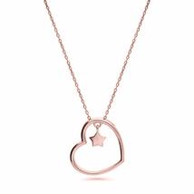 14K Gold Plated Heart with Star Loves Promise Pendant Necklace with Free... - £32.04 GBP