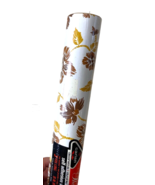 Vintage Carlan Shelf Adhesive Drawer Shelf Liner Roll White Gold Brown F... - $730.63 MXN