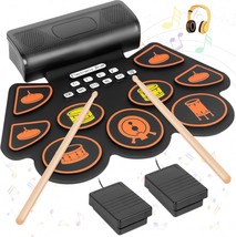 9 Pads Electronic Drum Set,Lotmusic Roll Up Pad With Headphone Jack And Built-In - £61.49 GBP