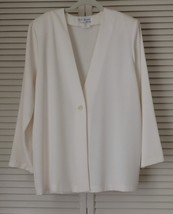 Susan Graver S.G. Sport Baby Gab One Button Jacket Medium IVORY - $39.99