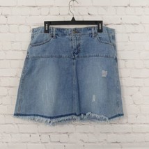 Vintage Paris Blues Skirt Womens Juniors 15 Denim Jean Distressed Mini R... - $19.98