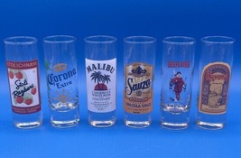 Luminarc 2 Oz Shooters Lot of 6 Beefeater Kahlua Malibu Stolichnaya Stoli Sauza - £9.35 GBP