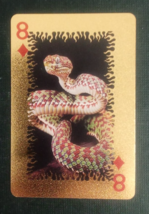 Animal-Themed Golden Foil PVC Mini Playing Card Snake Viper 8 Diamonds - $1.84