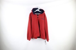 Vintage 90s Cabelas Mens Large Spell Out Baggy Fit Half Zip Fleece Hoodie Red - £42.08 GBP