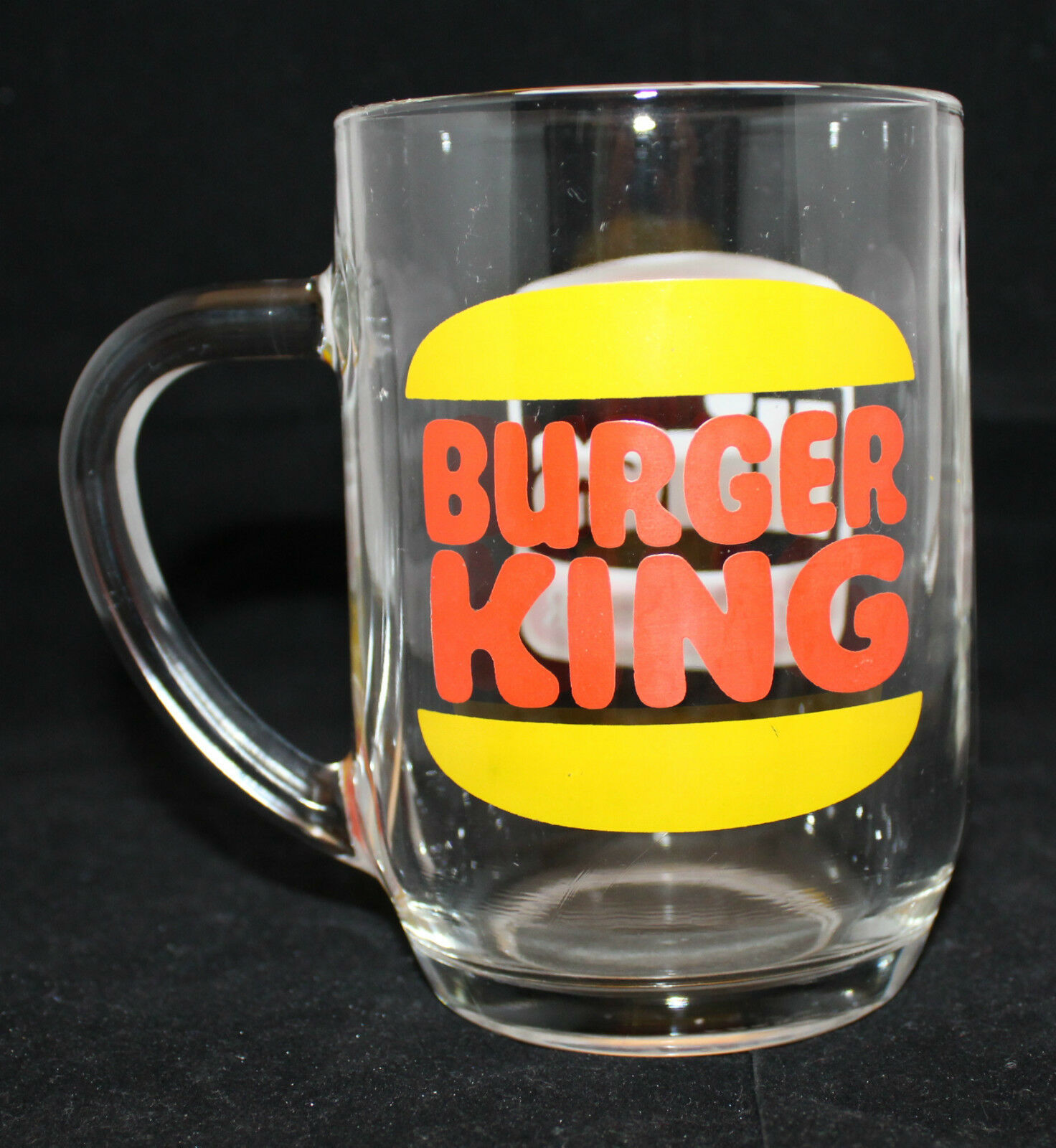 Vintage Burger King Original Hires Root Beer Clear Glass Mug Cup Logo France  - $54.27