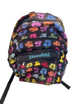Disneyland Resort Mickey Mouse Faces Backpack Rainbow Multicolor EUC - £26.11 GBP