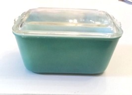 HTF Glasbake McKee Refrigerator Dish Loaf Pan 805 Turquoise Milk Glass C... - £15.71 GBP