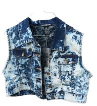 Elite Jeans Vest denim/Distressed Rip Front &amp; Back Sleeveless Vest Sz. X... - £15.81 GBP