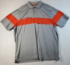 Slazenger Polo Shirt Men 2XL Gray Knit Polyester Short Sleeve Slit Logo Collared - £9.42 GBP