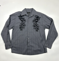 Attention Men&#39;s Gray Long Sleeve Button Up Shirt Size Small - £13.19 GBP