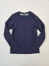 US Polo Assn Thermal Waffle Knit Shirt Mens Sz Medium Navy Blue Red Pony... - $29.70