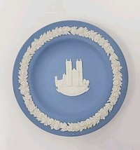 Wedgwood Blue Jasperware 4 3/8&quot; Small Plate Trinket Dish Westminster Abb... - £15.66 GBP