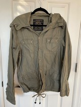 All Saints Spitalfields Muzzle Hooded Cargo Utility Shirt Jacket Khaki G... - $88.00