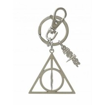 Harry Potter Deathly Hallows Logo Pewter Metal Key Ring Key Chain NEW UNUSED - $8.79