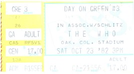 Vintage The Who Concert Ticket Stub October 23 1982 Oakland California - £42.24 GBP