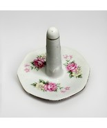 Vintage Porcelain Ring Holder Trinket Dish Pink &amp; Yellow Flowers &amp; Gold ... - $9.89