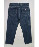 Dickies Carpenter Jeans Mens 36x32 Dark Blue Denim Relaxed Fit Made In M... - $20.08