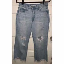 YMI Dream authentic denim cropped jeans distressed frayed hem size 11/30 - £11.22 GBP