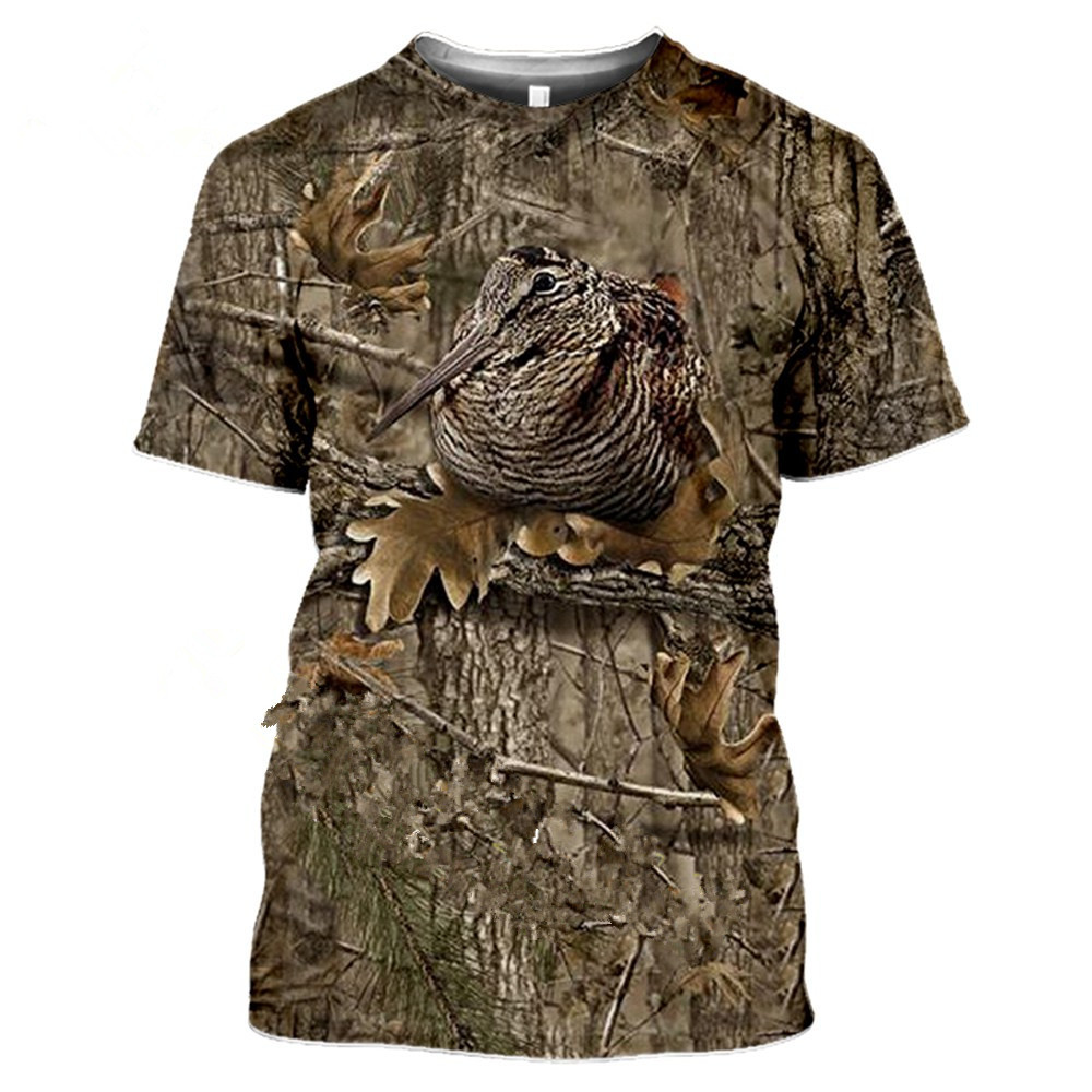 Camouflage duck deer hunting animals wild boar 3D summer leisure men&#39;s T... - $9.99