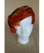 Lovely vintage Capulet style multi colored bird feather hat - £23.54 GBP