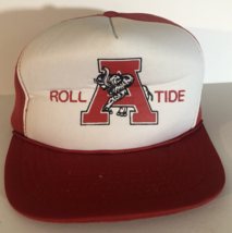 Alabama Crimson Tide Hat Vintage SnapBack Red Trucker Hat Mesh Roll Tide... - £23.67 GBP