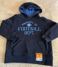 Gap Kids Boys Navy Blue Football Vintage Long Sleeve Hoodie Small 6-7 - £13.47 GBP