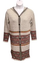 Paper Crane Sweater Womens Small Gray Hooded Duster Cardigan Southwester... - $16.68
