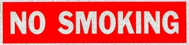 NO SMOKING Sign Self Adhesive Door Sticker Brushed Aluminum RED Silver H... - $400.35 MXN